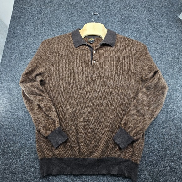 J.CREW Other - J. CREW 100% Cashmere Herringbone Jacquard Collared Sweater Sz Xl